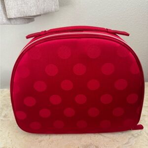Estee Lauder Red Polka Dot Cosmetic Travel Case New with box